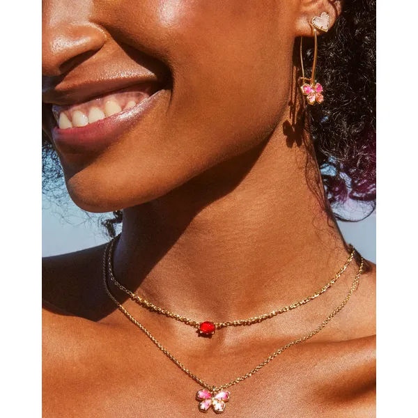 Cailin Gold Pendant Necklace in Red Crystal by Kendra Scott Image 2 House of Silva Wooster, OH