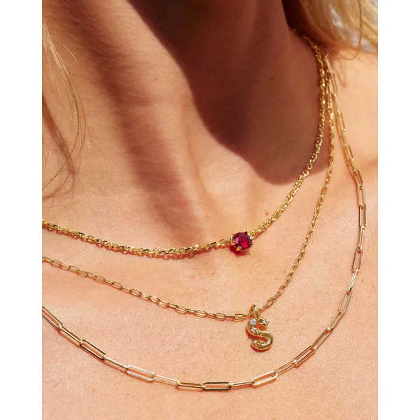 Cailin Gold Pendant Necklace in Red Crystal by Kendra Scott Image 3 House of Silva Wooster, OH