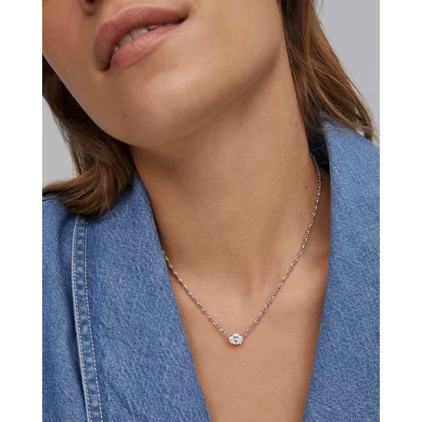 Cailin Silver Pendant Necklace in White Crystal by Kendra Scott Image 3 House of Silva Wooster, OH