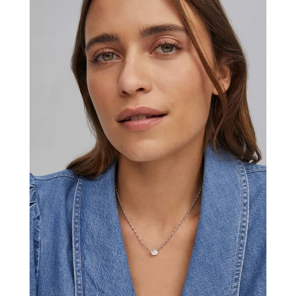 Cailin Silver Pendant Necklace in White Crystal by Kendra Scott Image 4 House of Silva Wooster, OH