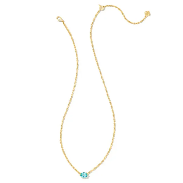 Cailin Gold Pendant Necklace in Aqua Crystal by Kendra Scott Image 2 House of Silva Wooster, OH