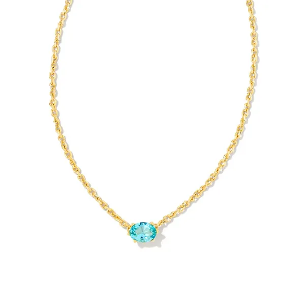 Cailin Gold Pendant Necklace in Aqua Crystal by Kendra Scott House of Silva Wooster, OH