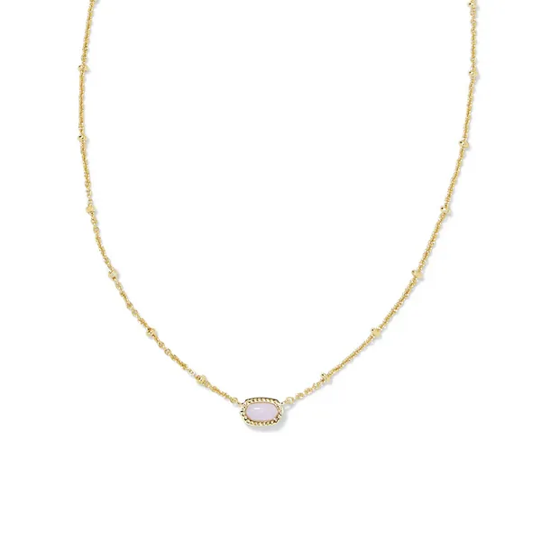 Mini Elisa Gold Satellite Short Pendant Necklace in Pink Opalite Crystal by Kendra Scott House of Silva Wooster, OH
