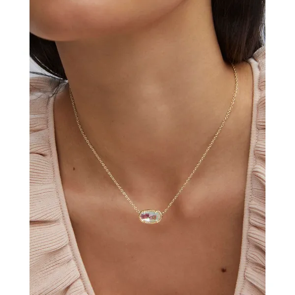 Elisa Gold Pendant Necklace with Dichroic Glass by Kendra Scott Image 5 House of Silva Wooster, OH