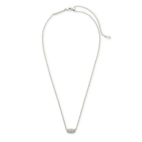 Grayson Silver Pendant Necklace in White Crystal by Kendra Scott Image 2 House of Silva Wooster, OH