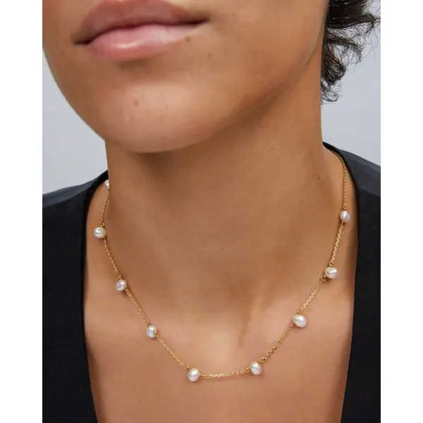 Leighton Gold Pearl Strand Necklace in White Pearl by Kendra Scott Image 3 House of Silva Wooster, OH