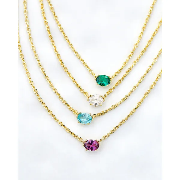 Cailin Gold Pendant Necklace in White Crystal by Kendra Scott Image 3 House of Silva Wooster, OH