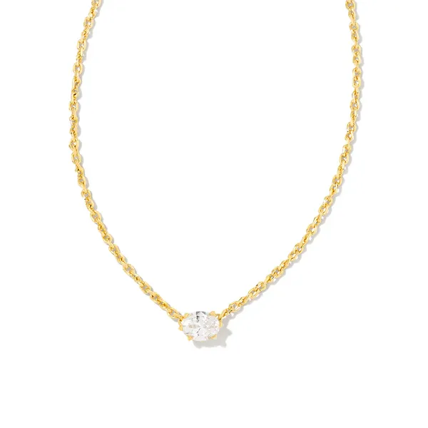 Cailin Gold Pendant Necklace in White Crystal by Kendra Scott House of Silva Wooster, OH