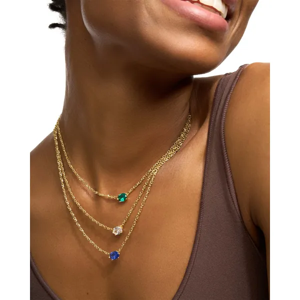 Cailin Gold Pendant Necklace in Blue Crystal by Kendra Scott Image 3 House of Silva Wooster, OH