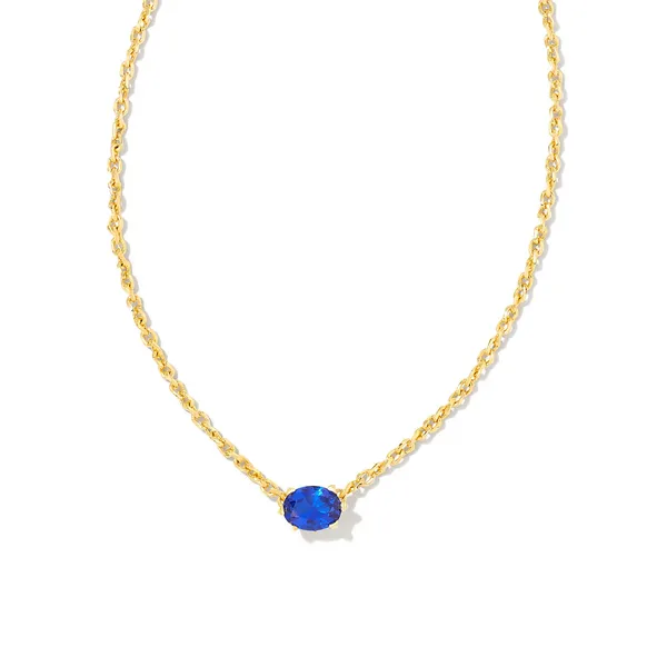 Cailin Gold Pendant Necklace in Blue Crystal by Kendra Scott House of Silva Wooster, OH