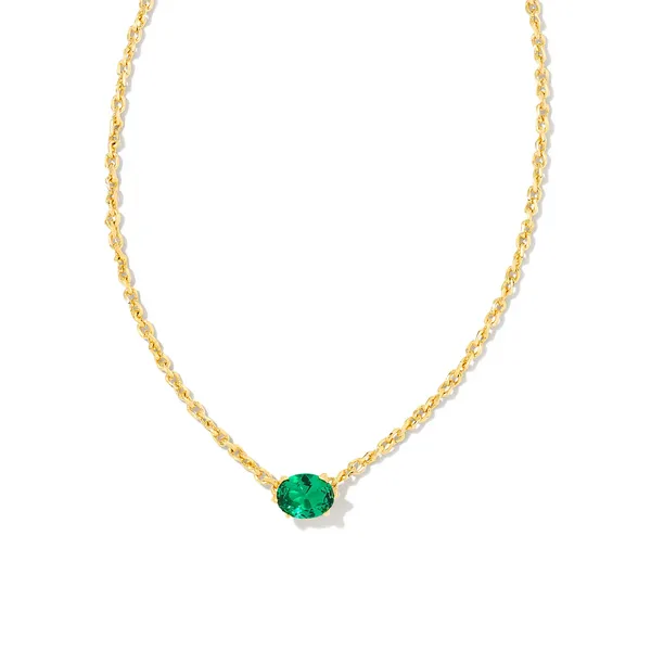 Cailin Gold Pendant Necklace in Green Crystal by Kendra Scott House of Silva Wooster, OH