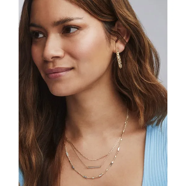 Addison Gold Multi Strand Necklace with White Crystal by Kendra Scott Image 3 House of Silva Wooster, OH