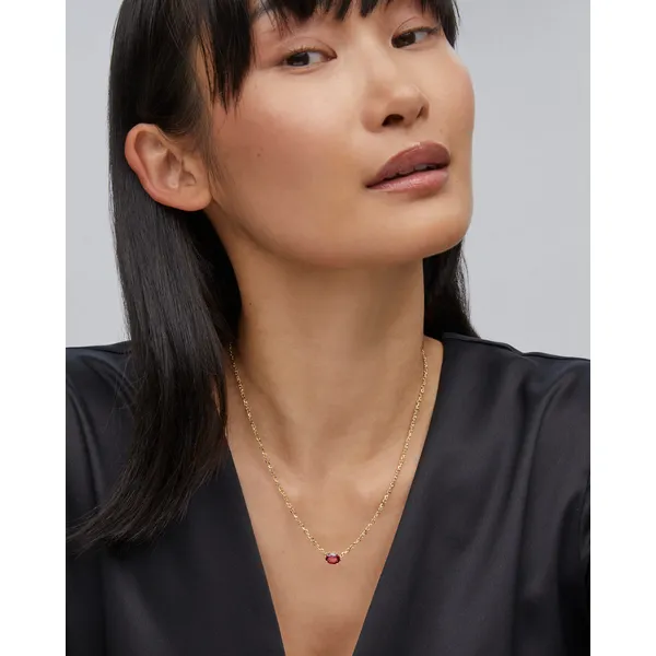 Cailin Gold Pendant Necklace in Burgundy Crystal by Kendra Scott Image 3 House of Silva Wooster, OH
