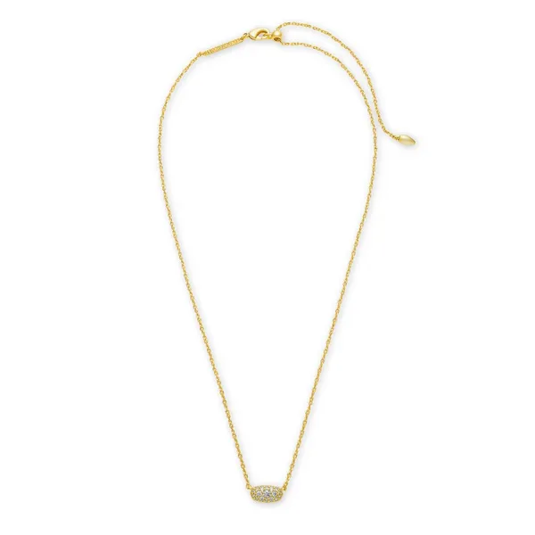 Grayson Gold Pendant Necklace with White Crystal by Kendra Scott Image 2 House of Silva Wooster, OH