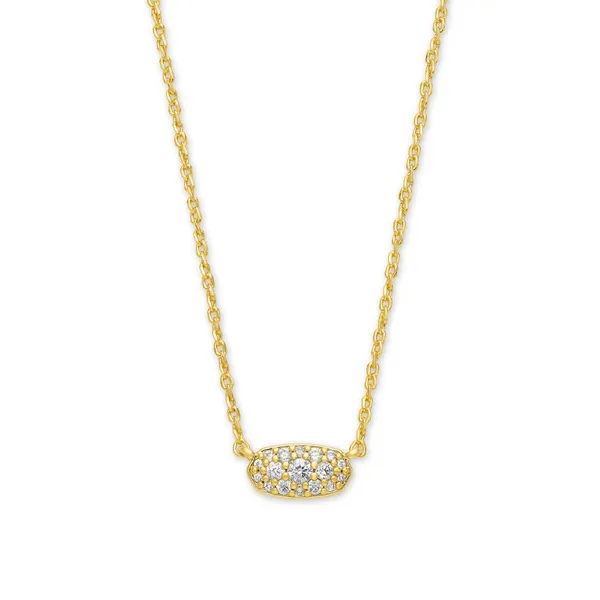Grayson Gold Pendant Necklace with White Crystal by Kendra Scott House of Silva Wooster, OH