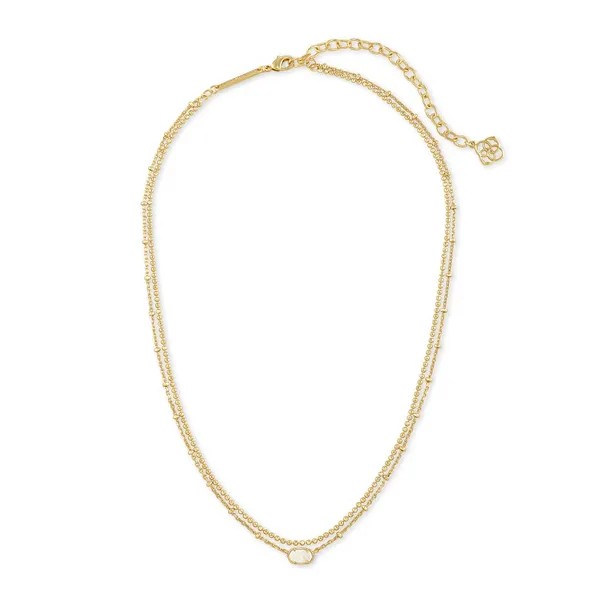 Emilie Gold Multi Strand Necklace with Iridescent Drusy by Kendra Scott Image 2 House of Silva Wooster, OH