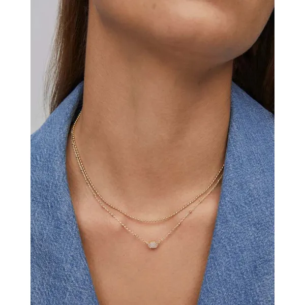 Emilie Gold Multi Strand Necklace with Iridescent Drusy by Kendra Scott Image 3 House of Silva Wooster, OH