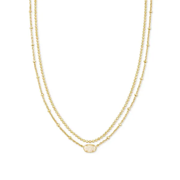 Emilie Gold Multi Strand Necklace with Iridescent Drusy by Kendra Scott House of Silva Wooster, OH