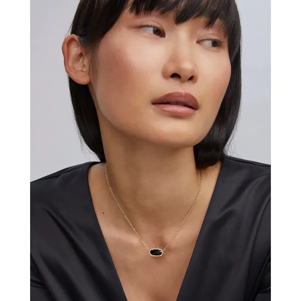 Elisa Gold Pendant Necklace with Black Crystal by Kendra Scott Image 3 House of Silva Wooster, OH