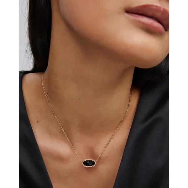 Elisa Gold Pendant Necklace with Black Crystal by Kendra Scott Image 5 House of Silva Wooster, OH