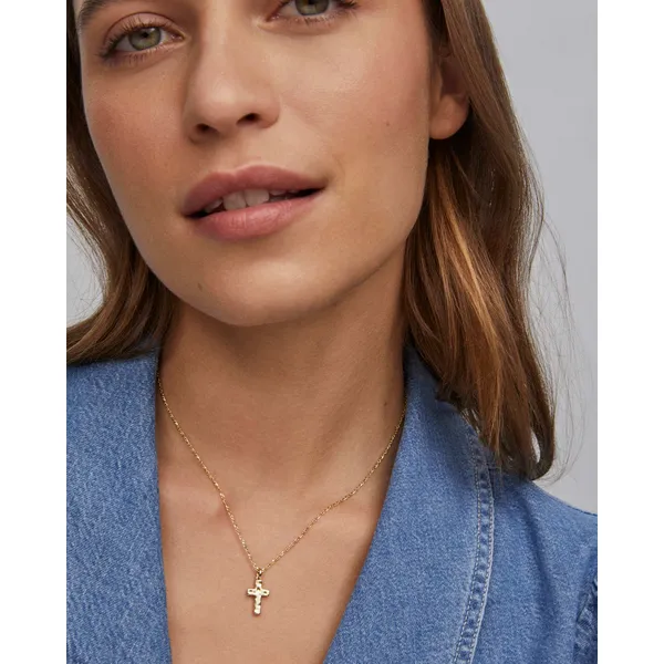 Cross Pendant Necklace in Gold by Kendra Scott Image 3 House of Silva Wooster, OH