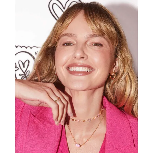Lips Gold Pendant Necklace in Hot Pink Mother-of-Pearl by Kendra Scott Image 3 House of Silva Wooster, OH