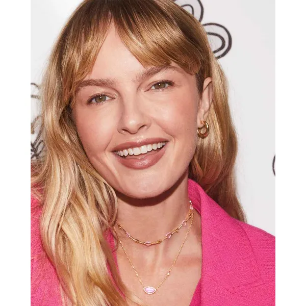 Lips Gold Pendant Necklace in Hot Pink Mother-of-Pearl by Kendra Scott Image 4 House of Silva Wooster, OH