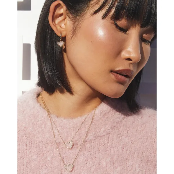 Framed Ari Heart Gold Short Pendant Necklace in Iridescent Drusy by Kendra Scott Image 4 House of Silva Wooster, OH