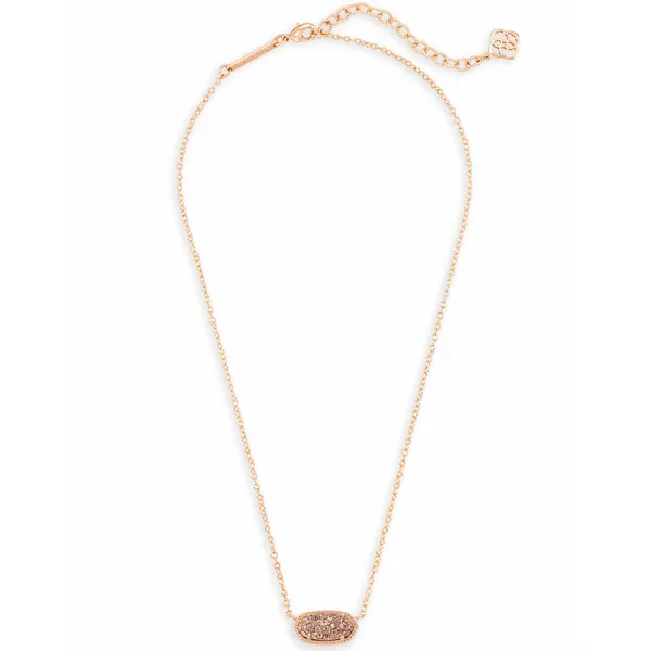 Elisa Rose Gold Pendant Necklace with Rose Gold Drusy by Kendra Scott Image 2 House of Silva Wooster, OH
