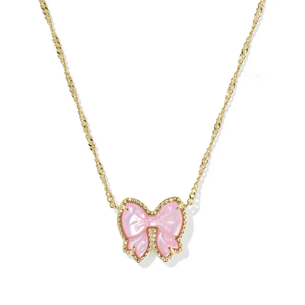 Haley Gold Bow Pendant in Blush Ivory Mother of Pearl by Kendra Scott Image 2 House of Silva Wooster, OH