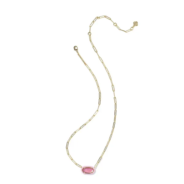 Elisa Enamel Frame Paperclip Necklace in Bright Pink Illusion by Kendra Scott Image 2 House of Silva Wooster, OH
