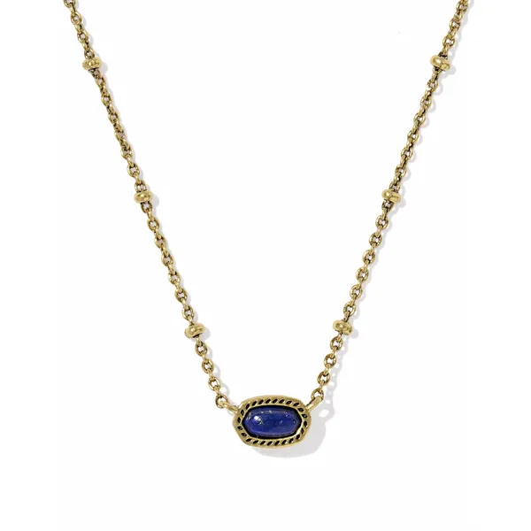 Mini Elisa Vintage Gold Satellite Necklace in Blue Lapis by Kendra Scott House of Silva Wooster, OH