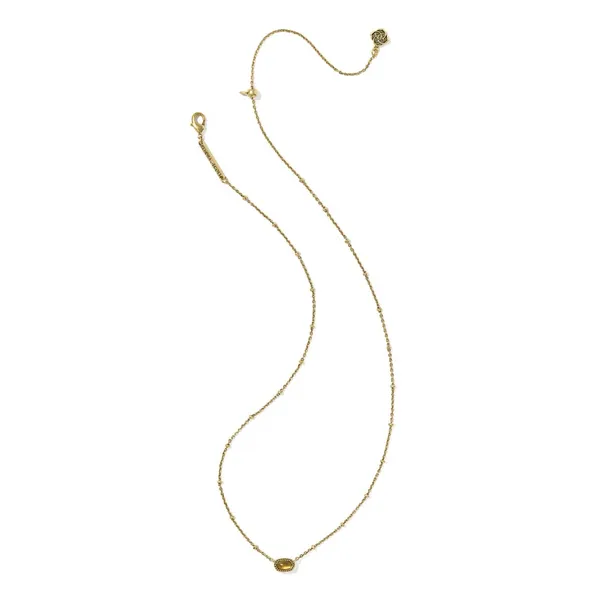 Mini Elisa Vintage Gold Satellite Necklace in Marbled Amber Illusion by Kendra Scott Image 2 House of Silva Wooster, OH