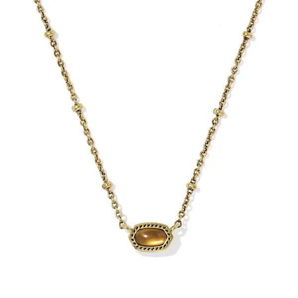 Mini Elisa Vintage Gold Satellite Necklace in Marbled Amber Illusion by Kendra Scott House of Silva Wooster, OH