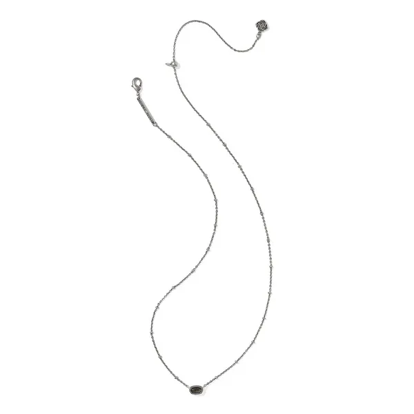 Mini Elisa Vintage Silver Satellite Necklace in Obsidian by Kendra Scott Image 2 House of Silva Wooster, OH