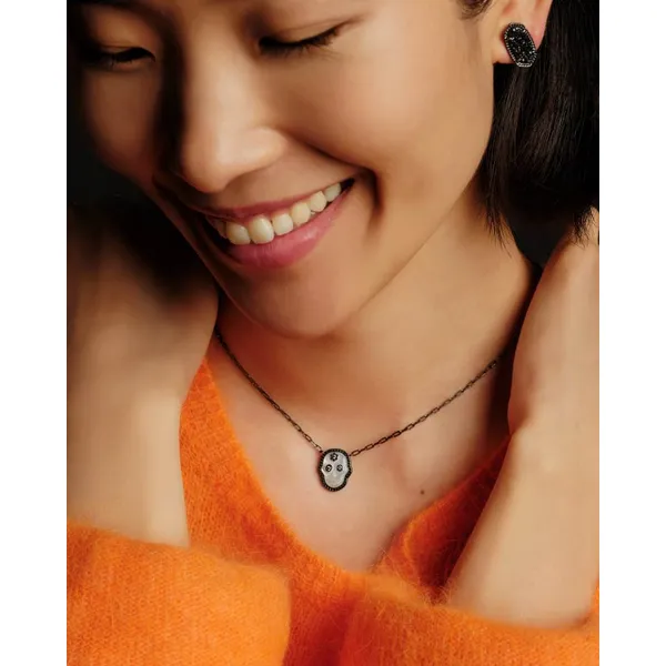 Skeleton GunMetal Pendant with Ivory Mother of Pearl by Kendra Scott Image 3 House of Silva Wooster, OH