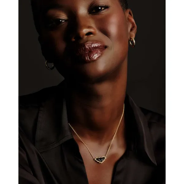 Bat Pendant in Golden Obsidian by Kendra Scott Image 4 House of Silva Wooster, OH