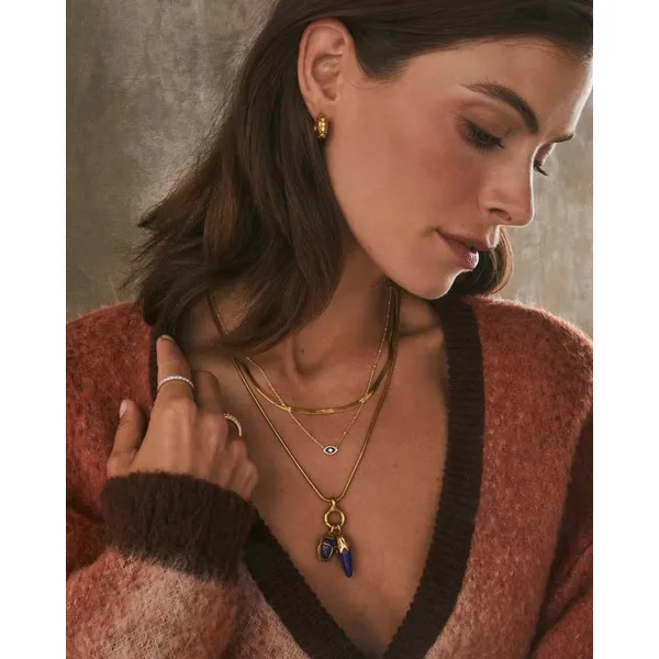 Catherine Vintage Gold Charm Necklace in Blue Lapis by Kendra Scott Image 3 House of Silva Wooster, OH