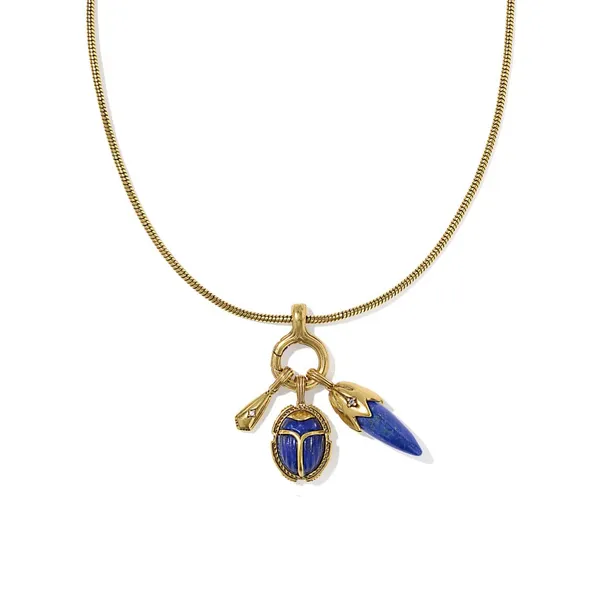 Catherine Vintage Gold Charm Necklace in Blue Lapis by Kendra Scott House of Silva Wooster, OH