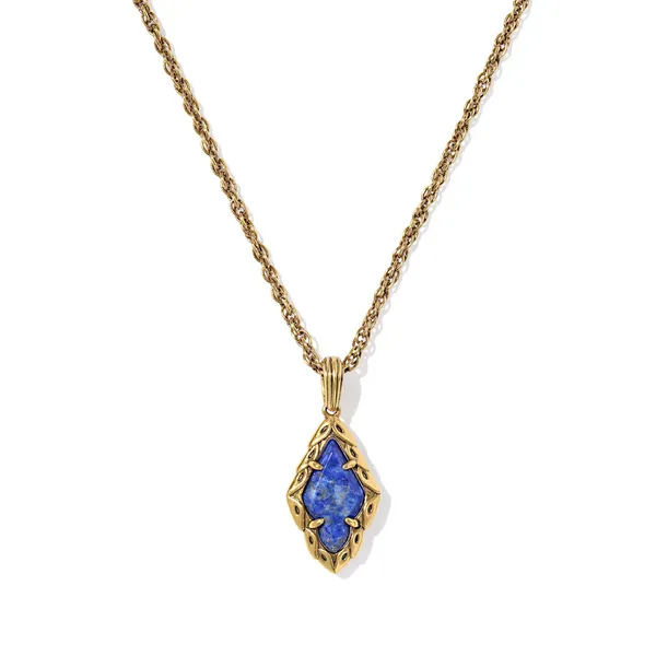 Adeline Vintage Gold Pendant in Blue Lapis by Kendra Scott House of Silva Wooster, OH