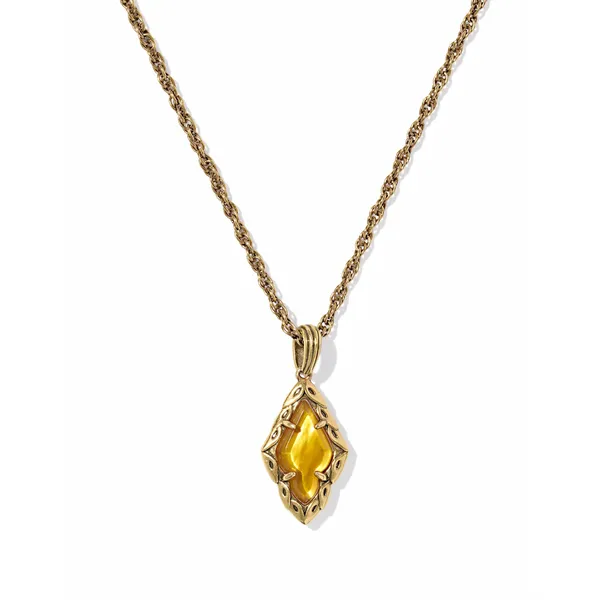 Adeline Vintage Gold Pendant in Marbled Amber Illusion by Kendra Scott House of Silva Wooster, OH
