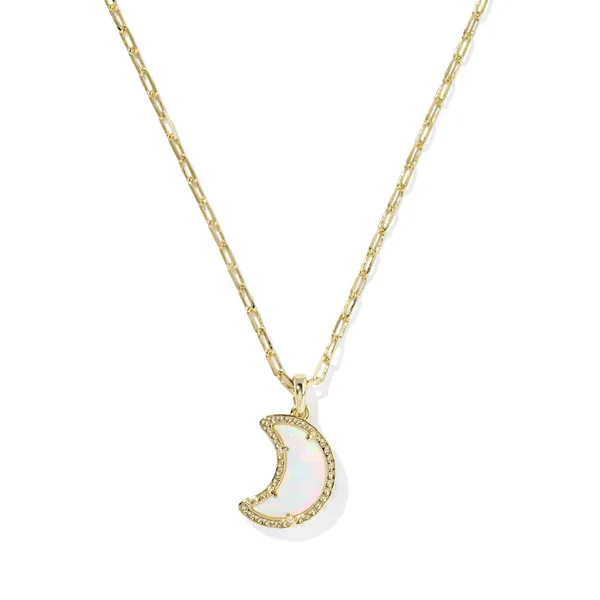 Gold Moon Pendant in White Opalescent Resin by Kendra Scott House of Silva Wooster, OH