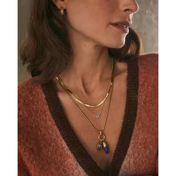 Gold Mini Eye Necklace in Blue Magnesite by Kendra Scott Image 3 House of Silva Wooster, OH