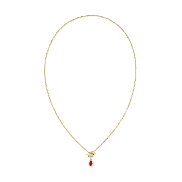 Mini Elisa Toggle Necklace in Carmine Red Illusion by Kendra Scott Image 2 House of Silva Wooster, OH