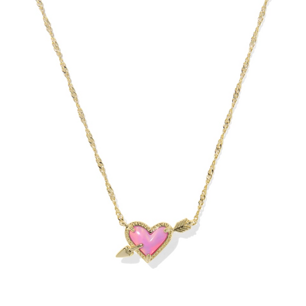 Ari Heart Arrow in Gold Pink Opalescent by Kendra Scott House of Silva Wooster, OH