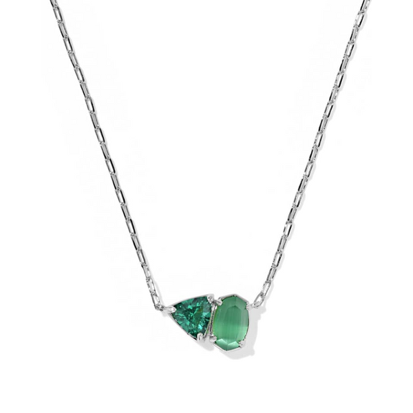 Tatum Pendant in Silver Dark Green Mix by Kendra Scott House of Silva Wooster, OH