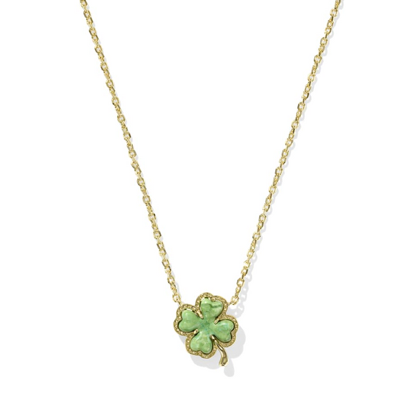 Clover Pendant in Gold Lime Green Magnesite by Kendra Scott House of Silva Wooster, OH