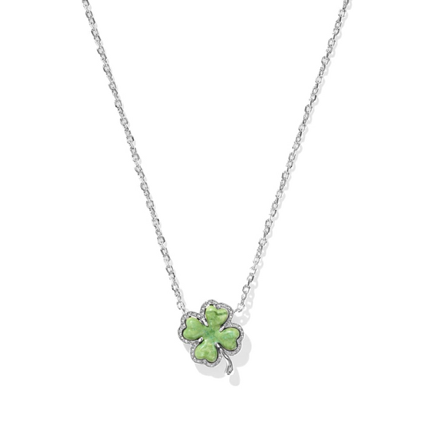 Clover Pendant in Silver Lime Green Magnesite by Kendra Scott House of Silva Wooster, OH