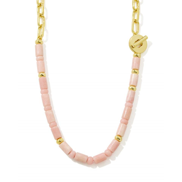 Lindsey Beaded Half Chain Necklace in Light Pink Quartzite by Kendra Scott Image 2 House of Silva Wooster, OH