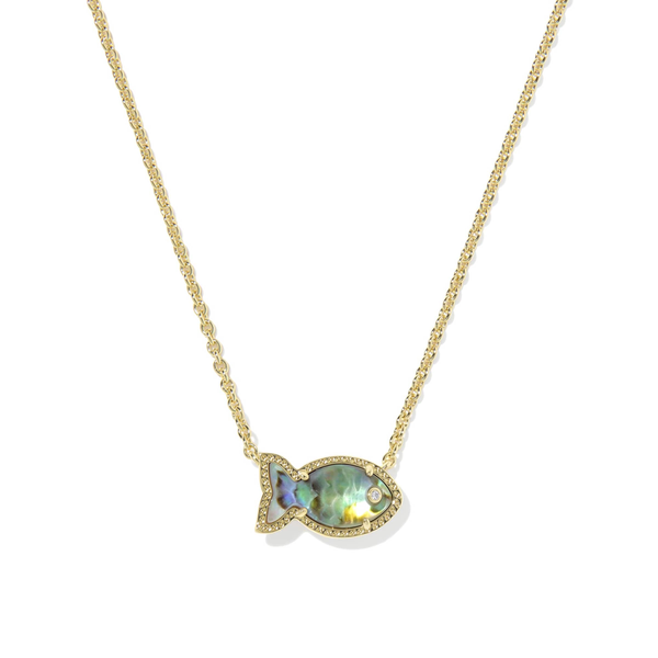 Parker Fish Pendant in Gold with Abalaone Shell by Kendra Scott House of Silva Wooster, OH